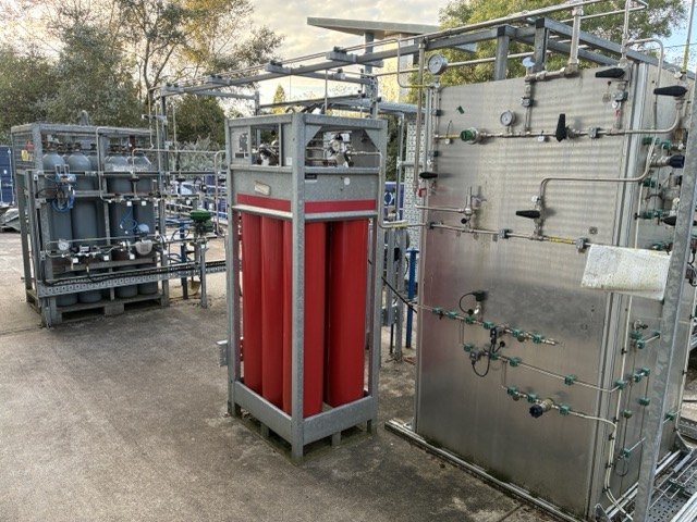 High-pressure hydrogen test and storage equipment at the Hydrogen Research Centre